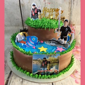 bánh sinh nhật hình người câu cá (fishmen) theo chủ đề biển